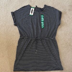 Hilary Radley Black and White Striped Mini Dress